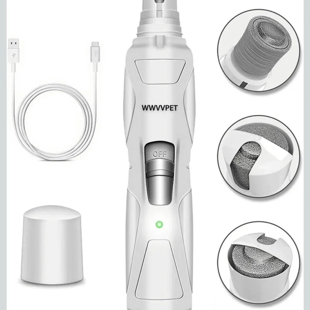 White Electric Pet Nail Grinder